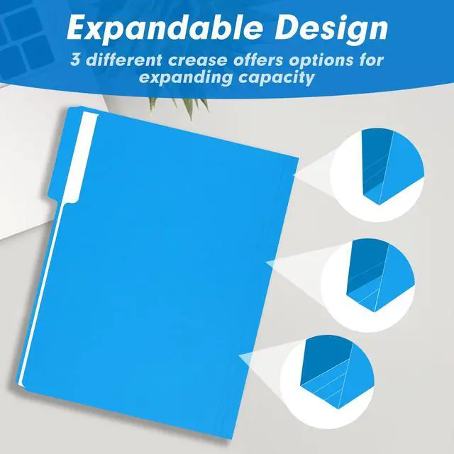 Alt view image 5 of 7 - File Folder, RAZCC 150 Pack 1/3 Cut Tab Colored File Folders, File Folder Letter Size for Office Classroom Use, Assorted 5 Colors Folders with Tabs