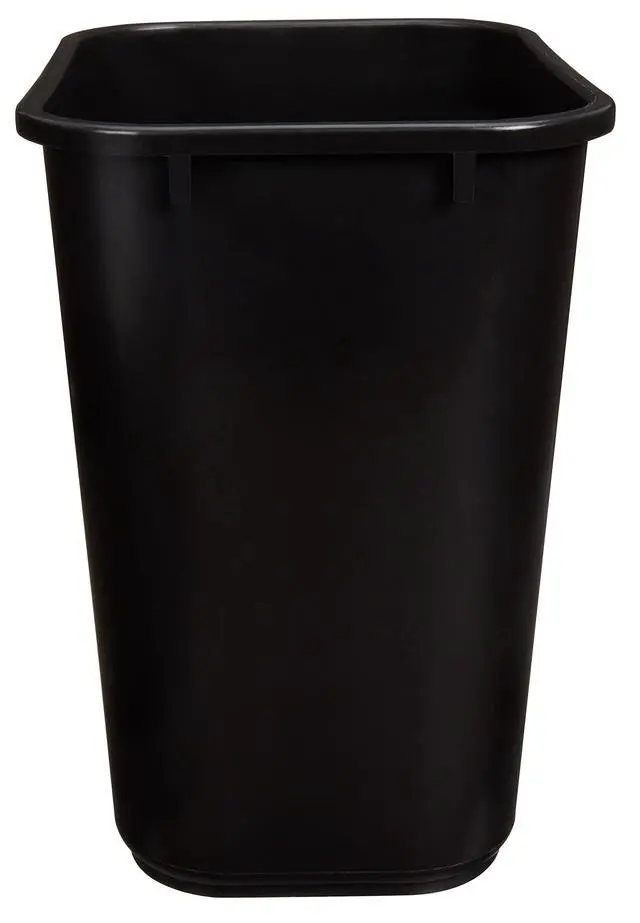 Alt view image 5 of 5 - Amazon Basics Rectangular Plastic Office Wastebasket,14.4"L x 10.3"W x 15"H, 7 Gallon, Easy to Clean, Black, Pack of 2