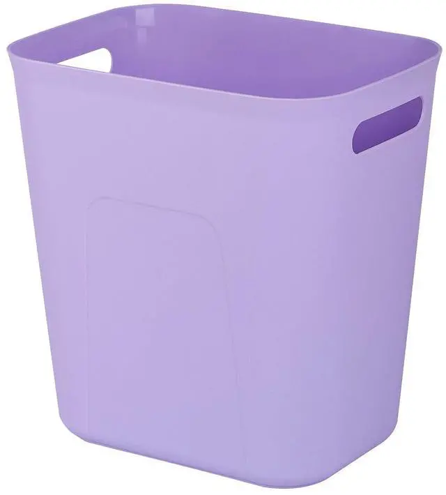 Main image of UUJOLY Plastic Small Trash Can Wastebasket, Garbage Container Basket for Bathrooms, Laundry Room, Kitchens, Offices, Kids Rooms, Dorms, 3.5 Gallon, Purple