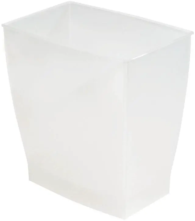 Main image of iDesign Small Plastic Bathroom Trash Can, Clear Frost