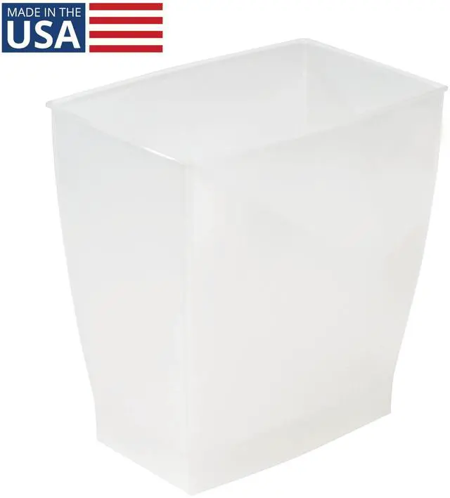 Alt view image 2 of 7 - iDesign Small Plastic Bathroom Trash Can, Clear Frost