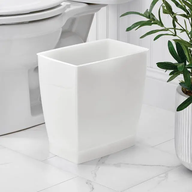 Alt view image 3 of 7 - iDesign Small Plastic Bathroom Trash Can, Clear Frost