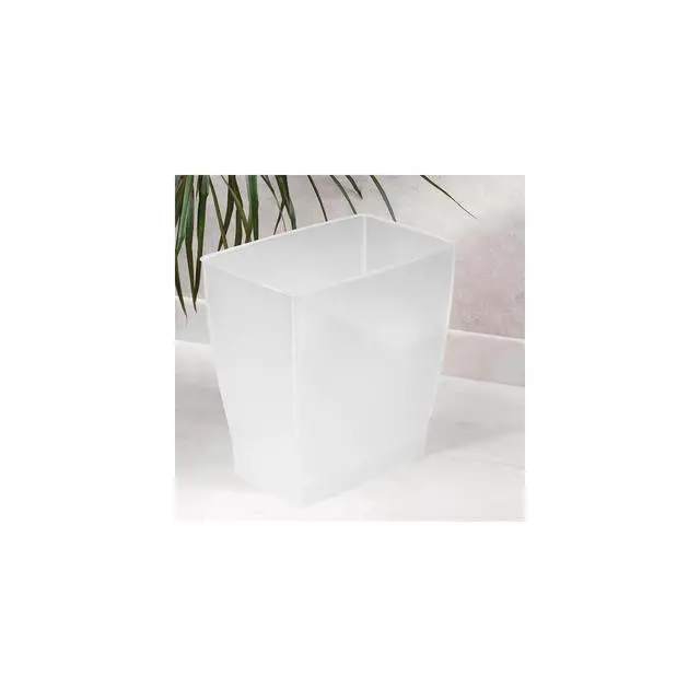 Alt view image 7 of 7 - iDesign Small Plastic Bathroom Trash Can, Clear Frost