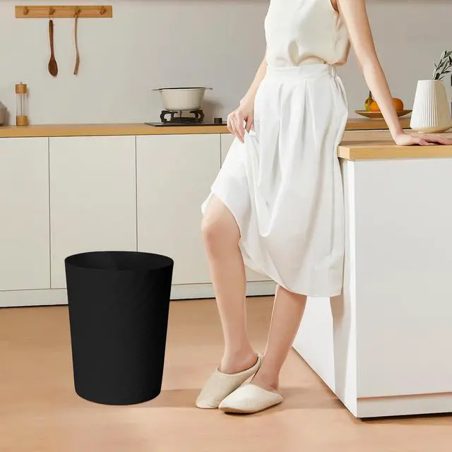 Alt view image 5 of 7 - TEIUKAX Hand Trash Can - Small Waste basketbin - 1.8 Gallon- for Office,Home,Bathroom,Kitchen - Black