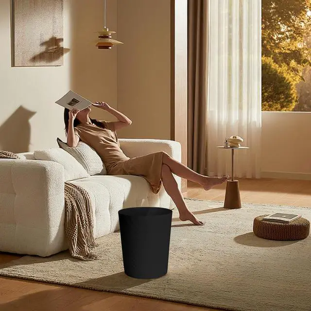 Alt view image 6 of 7 - TEIUKAX Hand Trash Can - Small Waste basketbin - 1.8 Gallon- for Office,Home,Bathroom,Kitchen - Black