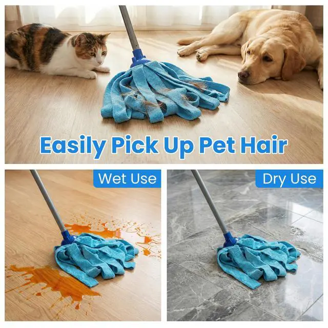 Alt view image 3 of 7 - Mop, Microfiber Cloth Mops for Floor Cleaning, Small Mop with 2 Refills