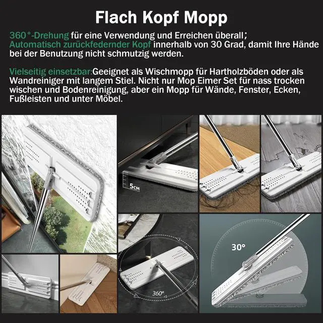 Alt view image 2 of 6 - JOYMOOP 13" Microfiber Flat Mop Head Replacement Pad for Floor Mop, White, 1 Pack