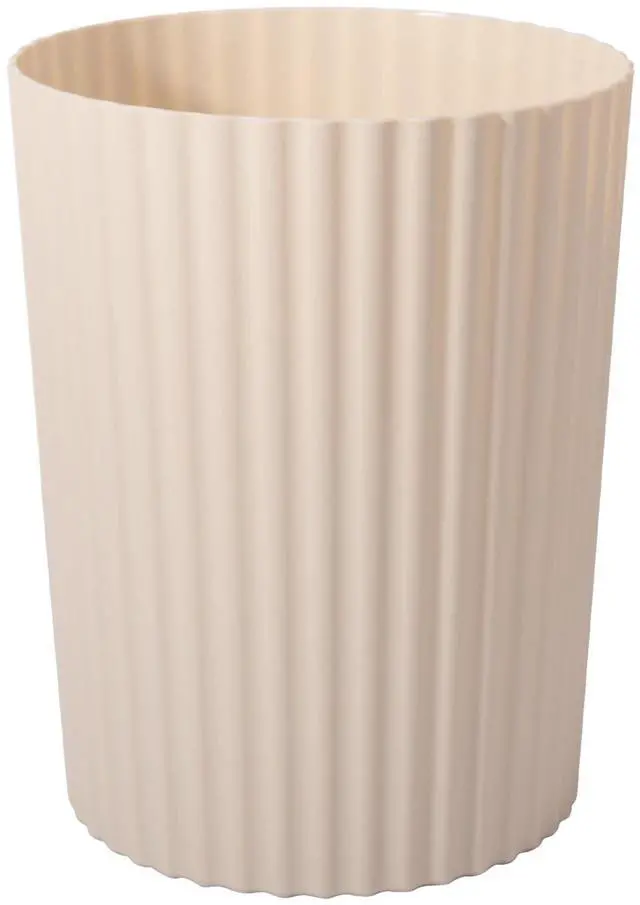 Main image of JiatuA Small Trash Can Plastic Wastebasket Round Garbage Container Bin for Bathroom, Kitchen, Bedroom, Home Office, College Dorm, Beige