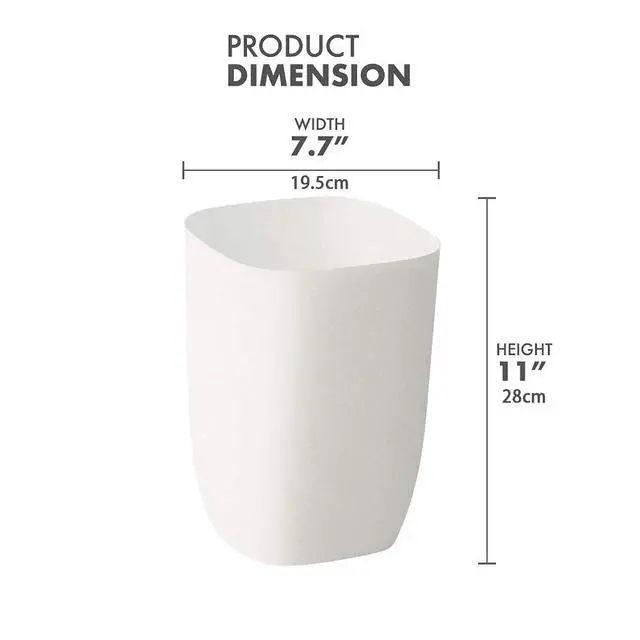 Alt view image 2 of 7 - mingol Bathroom Trash Can, Small Garbage Can for Bedroom, Living Room, Kitchen, Slim Cute Plastic Waste Basket for Office, 7L, Matt White