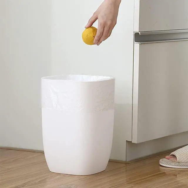Alt view image 4 of 7 - mingol Bathroom Trash Can, Small Garbage Can for Bedroom, Living Room, Kitchen, Slim Cute Plastic Waste Basket for Office, 7L, Matt White