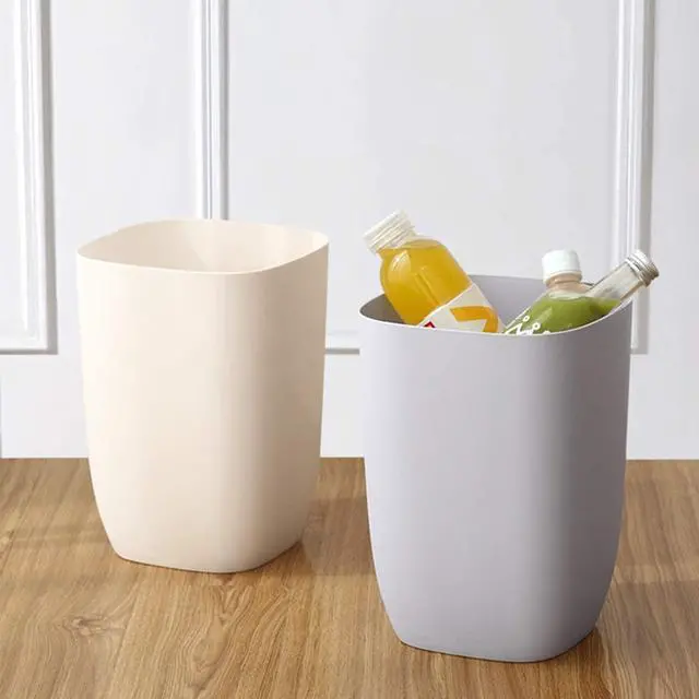 Alt view image 6 of 7 - mingol Bathroom Trash Can, Small Garbage Can for Bedroom, Living Room, Kitchen, Slim Cute Plastic Waste Basket for Office, 7L, Matt White