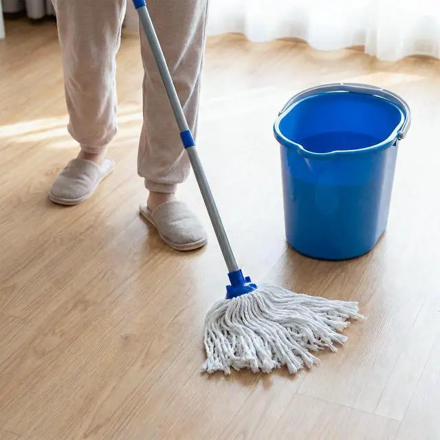 Alt view image 3 of 6 - Indoor Mop for Floor Cleaning, Lightweight Cotton Mop with 2 Washable Heads