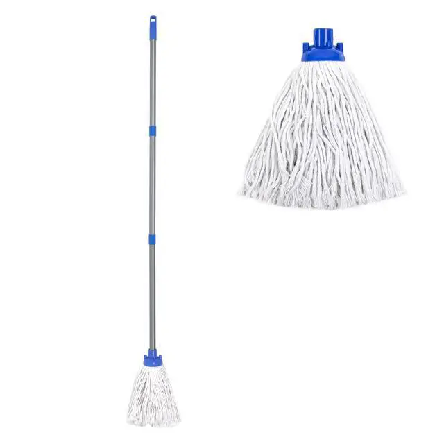 Alt view image 6 of 6 - Indoor Mop for Floor Cleaning, Lightweight Cotton Mop with 2 Washable Heads
