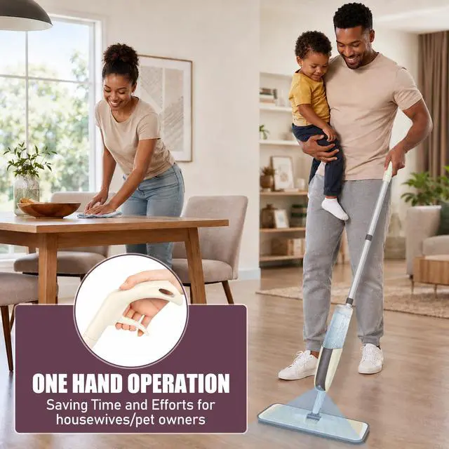 Alt view image 2 of 7 - Spray Mops for Floor Cleaning: MEXERRIS Wet Mop with 3 Washable Pads for Swiffer Powermop - Floor Mop with Refillable Bottle - Home Commercial Dust Mops for Hardwood Laminate Ceramic Tiles