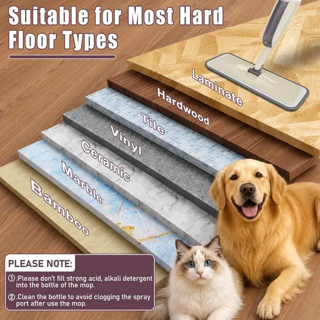 Alt view image 6 of 7 - Spray Mops for Floor Cleaning: MEXERRIS Wet Mop with 3 Washable Pads for Swiffer Powermop - Floor Mop with Refillable Bottle - Home Commercial Dust Mops for Hardwood Laminate Ceramic Tiles