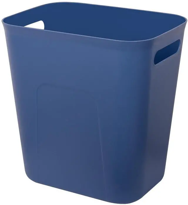 Main image of UUJOLY Plastic Small Trash Can Wastebasket, Garbage Container Basket for Bathrooms, Laundry Room, Kitchens, Offices, Kids Rooms, Dorms, 3.5 Gallon, Blue