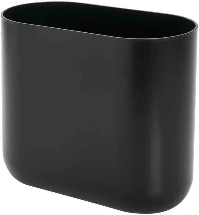 Main image of iDesign Small Slim Plastic Bathroom Trash Can, Black