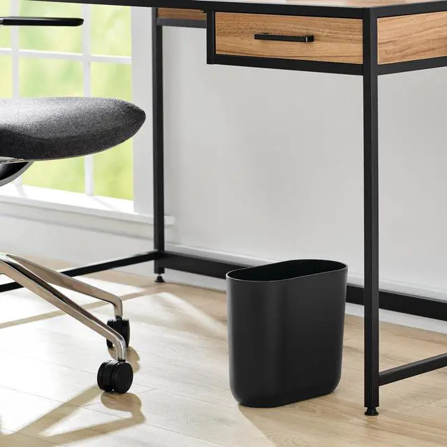 Alt view image 5 of 7 - iDesign Small Slim Plastic Bathroom Trash Can, Black