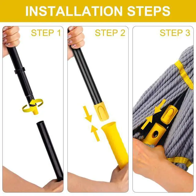 Alt view image 6 of 7 - Self-Wringing Twist Mops for Floor Cleaning, Microfiber Floor mop with 57 " Long Handle, Easy Wringing Mop for Hardwood Commercial Household Clean (Gray Twist Mop)