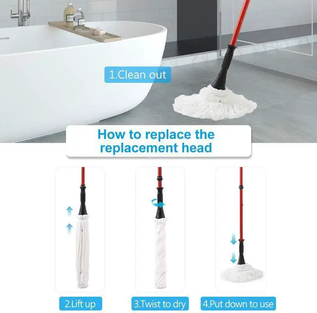 Alt view image 6 of 7 - Eyliden Mop Model No.: FZ-02-2020/FZ-02-2019 Replacement Head, 2pcs Microfiber Mop Pads for Eyliden Twist Mops, Floor Cleaning Mops Head(Not Include Handle), Suitable for Any Surfaces (2pack Heads)