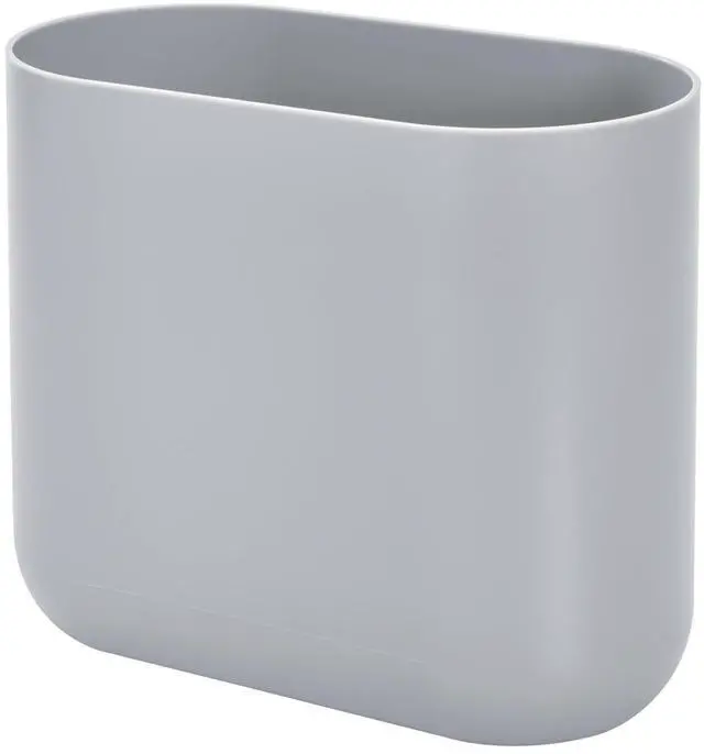 Main image of iDesign Small Slim Plastic Bathroom Trash Can, Gray