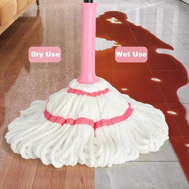 Alt view image 6 of 6 - XXFLOWER Self-Wringing Twist Mop for Floor Cleaning, 57 Long Handle Heavy Duty Microfiber Mop for Wet Mopping on Tile, Hardwood, Kitchen, Bathroom, Patio, Garage, Commercial Household Clean (Pink)