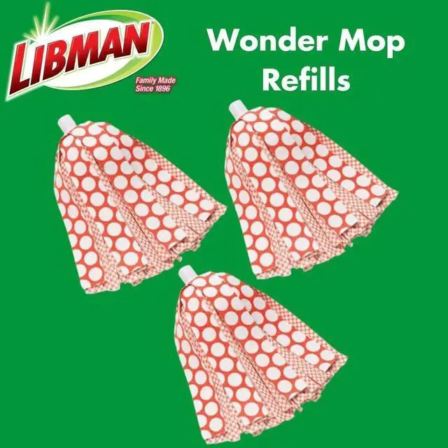 Alt view image 5 of 6 - Libman Wonder Mop Head Replacement | Absorbent Microfiber | Self Wringing | Best Refill | Machine Washable | Multi-Surface Floor Mop | 3 Replacement Pads