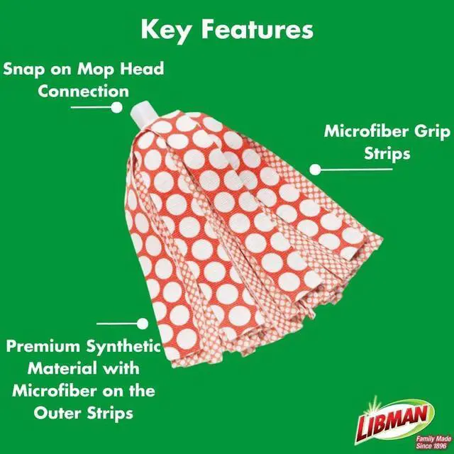Alt view image 6 of 6 - Libman Wonder Mop Head Replacement | Absorbent Microfiber | Self Wringing | Best Refill | Machine Washable | Multi-Surface Floor Mop | 3 Replacement Pads