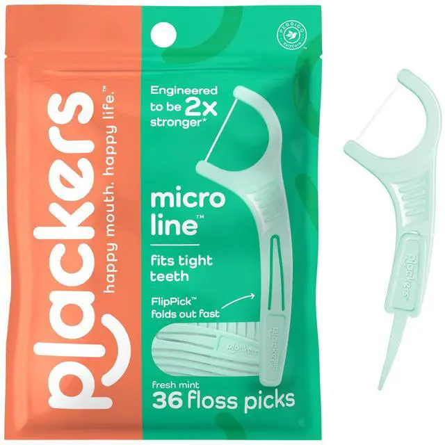 Main image of Micro Line Dental Floss Picks, Fold-Out FlipPick, Tuffloss, Mint, 36 Count