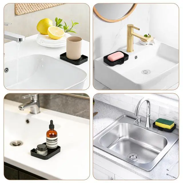 Alt view image 4 of 7 - 2-Pack Self-Draining Silicone Soap Dish - Anti-Slip Bar Soap Holder for Shower, Bathroom & Kitchen