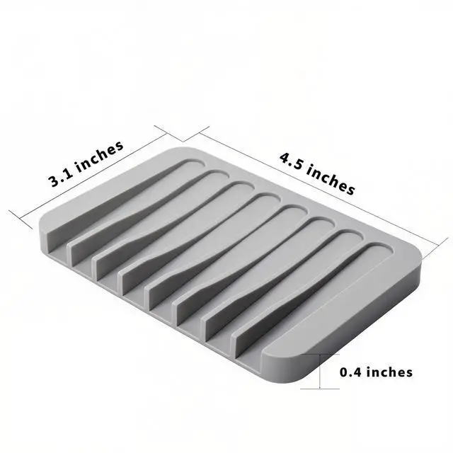 Alt view image 2 of 7 - Eduftis 2Pcs Self Draining Soap Dishes, Soap Dish for Bathroom Sink, Premium Silicone Soap Holder, Bathroom, Kitchen, Sponges, Keep Soaps Bars Dry Clean, Extend Life Easy Clean Non - Slip Design