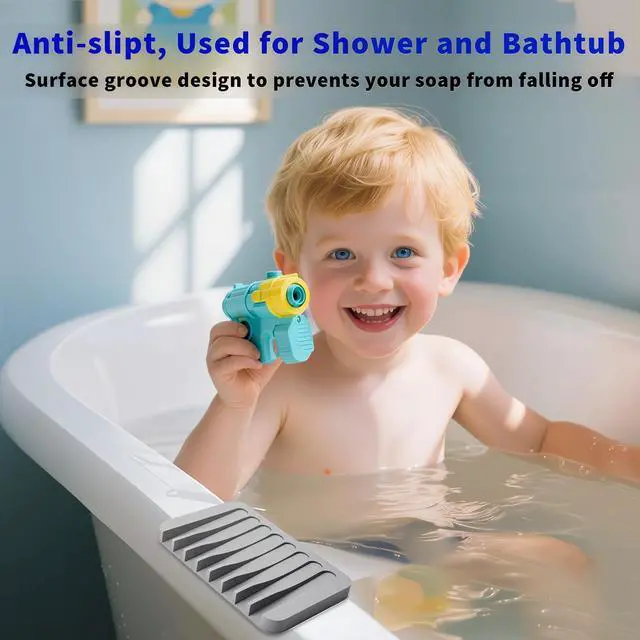 Alt view image 3 of 7 - Eduftis 2Pcs Self Draining Soap Dishes, Soap Dish for Bathroom Sink, Premium Silicone Soap Holder, Bathroom, Kitchen, Sponges, Keep Soaps Bars Dry Clean, Extend Life Easy Clean Non - Slip Design