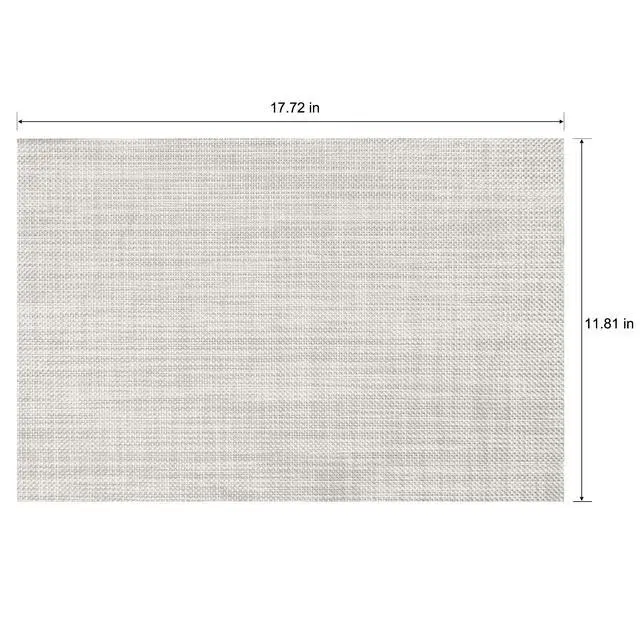 Alt view image 2 of 6 - CADONO Placemats Set of 4 Washable Indoor/Outdoor Vinyl Place Mats for Dining Table Durable Non-Slip Heat Resistant PVC Weave Table MatsBeige