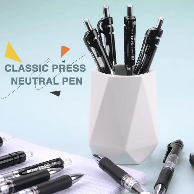 Alt view image 6 of 7 - Bribobo Gel Pens Fine Point Smooth Writing Pens, Retractable Black Ink Pens for School Office Supplie, 0.5mm, 12 Pack