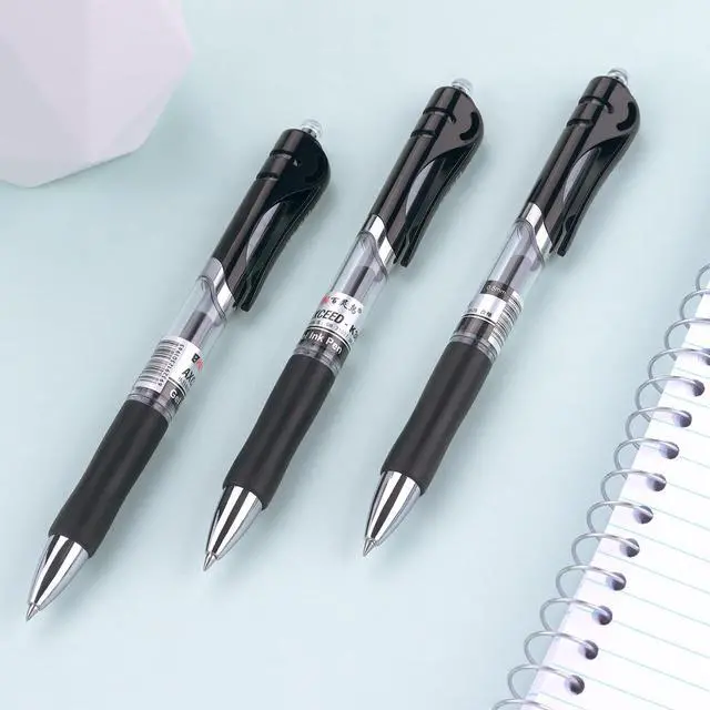 Alt view image 7 of 7 - Bribobo Gel Pens Fine Point Smooth Writing Pens, Retractable Black Ink Pens for School Office Supplie, 0.5mm, 12 Pack