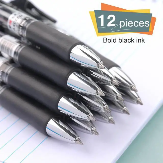 Alt view image 4 of 7 - Bribobo Gel Pens Fine Point Smooth Writing Pens, Retractable Black Ink Pens for School Office Supplie, 0.5mm, 12 Pack