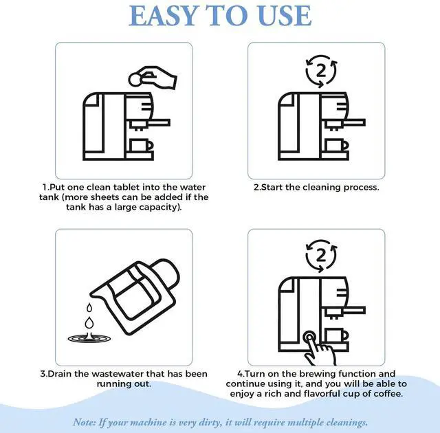 Alt view image 4 of 7 - 24 Coffee Maker Cleaner Descaler Tablets for Coffee Pot & Coffe Machine