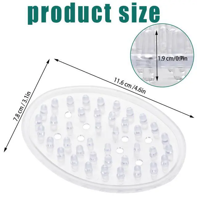 Alt view image 2 of 7 - 2 Pieces Plastic Soap Dish Clear Bar Holder Tray Self Draining Soap Saver with Holes Soap Container for Bathroom Counter, Kitchen