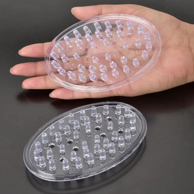 Alt view image 4 of 7 - 2 Pieces Plastic Soap Dish Clear Bar Holder Tray Self Draining Soap Saver with Holes Soap Container for Bathroom Counter, Kitchen