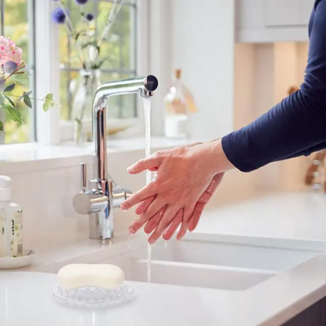 Alt view image 6 of 7 - 2 Pieces Plastic Soap Dish Clear Bar Holder Tray Self Draining Soap Saver with Holes Soap Container for Bathroom Counter, Kitchen