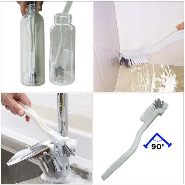 Alt view image 5 of 6 - Dish Brush Set 4 Pack with Handle, Stiff Bristle Kitchen Scrub Brushes, Multi-Purpose Cleaning Brushes for Dishes, Pots, Sinks, Bottles, Grout Lines & Bathroom Surfaces
