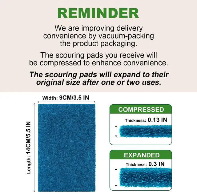 Alt view image 2 of 6 - AIDEA Non-Scratch Scouring Pads, Dish Scrubber Pads for Household and Kitchen, Multipurpose Scour Pads for Cleaning, 24 Pack, 5.5in*3.5in