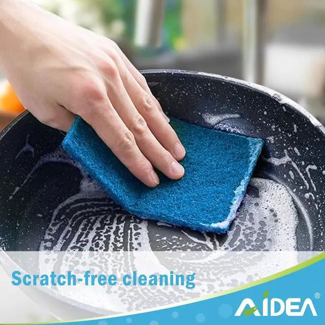 Alt view image 3 of 6 - AIDEA Non-Scratch Scouring Pads, Dish Scrubber Pads for Household and Kitchen, Multipurpose Scour Pads for Cleaning, 24 Pack, 5.5in*3.5in
