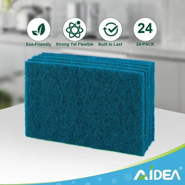 Alt view image 6 of 6 - AIDEA Non-Scratch Scouring Pads, Dish Scrubber Pads for Household and Kitchen, Multipurpose Scour Pads for Cleaning, 24 Pack, 5.5in*3.5in