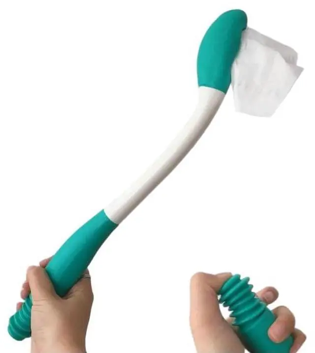 Main image of Long Handle Toilet Aid Extends Over 15 Inches | Bottom Wiper Tool for Independence & Hygiene Securely Grips Toilet Paper or Wipes, Ideal for Post-Surgery, Elderly, or Limited Mobility Care