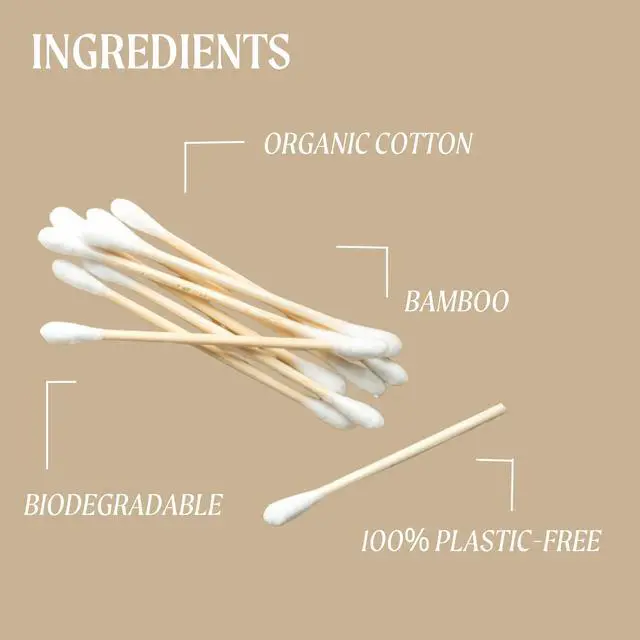Alt view image 3 of 4 - UpCircle Bamboo Cotton Buds - 200 Pieces - Sustainable, Plastic-Free, Fully Recyclable Ear Buds - A Staple For Any Bathroom