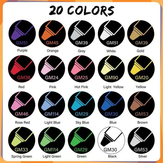Alt view image 4 of 7 - Acrylic Paint Pens Markers, 20 Colors Dual Tips Waterproof Paint Markers For Rock Painting, Fabric, Metal, Glass, Wood, Canvas, Ceramic, Plastic, Non-Toxic & Odor, Premium Art And DIY Craft Supplies