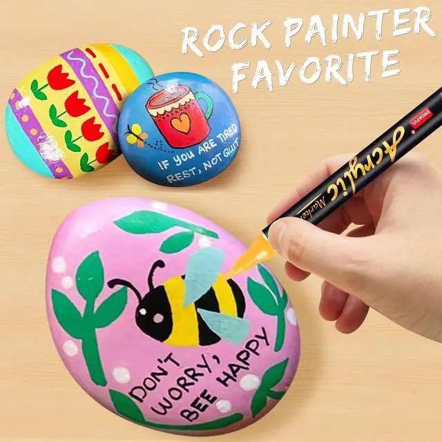 Alt view image 5 of 7 - Acrylic Paint Pens Markers, 20 Colors Dual Tips Waterproof Paint Markers For Rock Painting, Fabric, Metal, Glass, Wood, Canvas, Ceramic, Plastic, Non-Toxic & Odor, Premium Art And DIY Craft Supplies