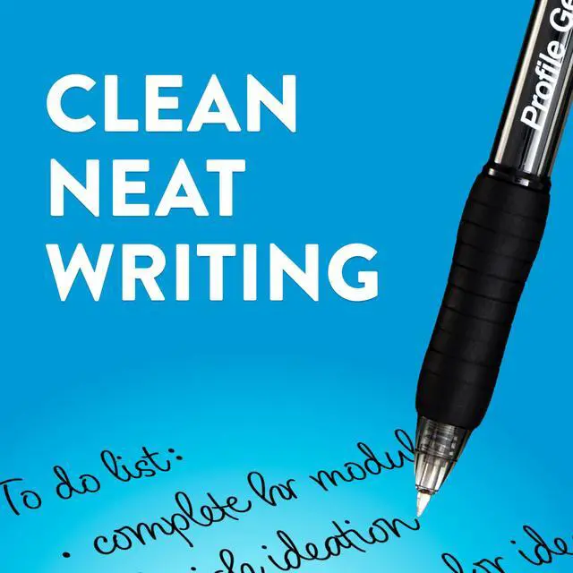 Alt view image 5 of 7 - Paper Mate Profile Gel Pens, Retractable, Medium Point (0.7mm), Black Ink, 12 Count - Office Supplies, Writing, Note-Taking