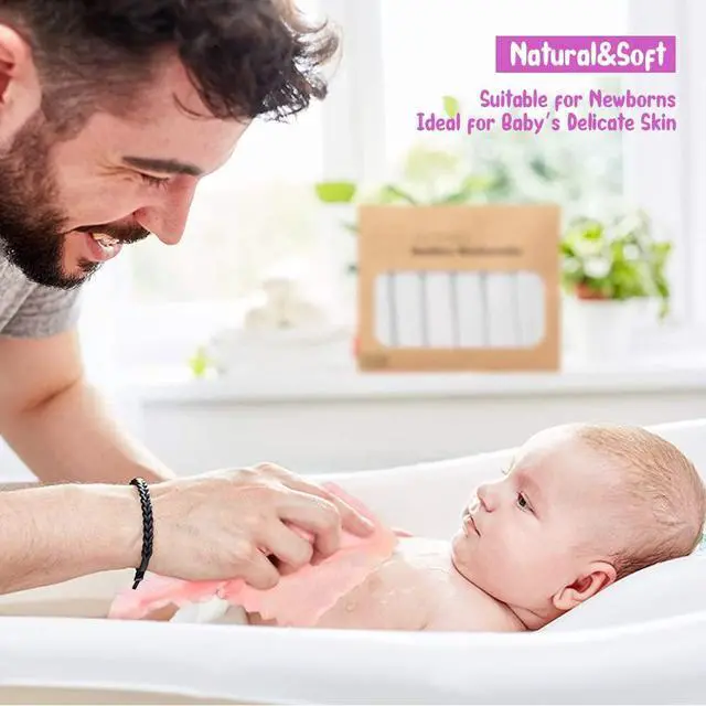 Alt view image 5 of 6 - Orighty Baby Washcloths 24-Pack(7''x9''), Microfiber Coral Fleece Baby Towels, Super Soft and Absorbent Wash Cloths for Newborns, Infants and Toddlers, Gentle on Delicate Skin for Face Hands and Body